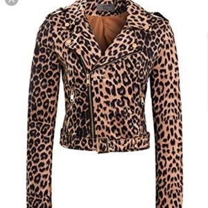 Animal Print Biker Jacket